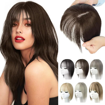 Natural Hair Toppers with Bangs for Women